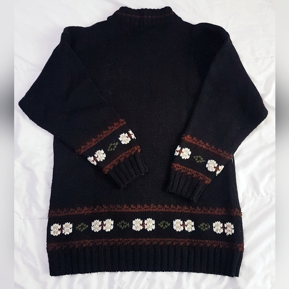 Vintage St Michael wool black mock neck grandpa sweater - Picture 2 of 6